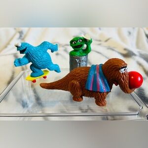 1992 Sesame Street Cookie Monster/Oscar the Grouch/Snuffleupagus 3.75” Figures